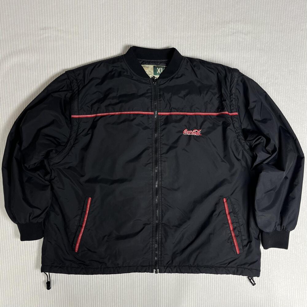 WearGuard Jacket Mens XL Black Bomber Insulated Coca-Cola Logo Nylon Workwear